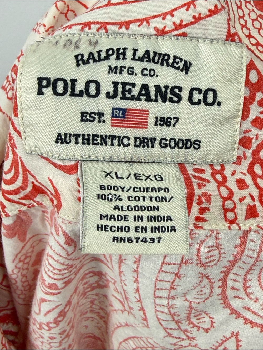 Vintage Polo Jeans by Ralph Lauren men casual shirt size X-Large - Picture 3 of 4